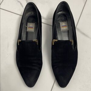 Aldo Black Velvet Loafers Slip-Ons with Gold Details
